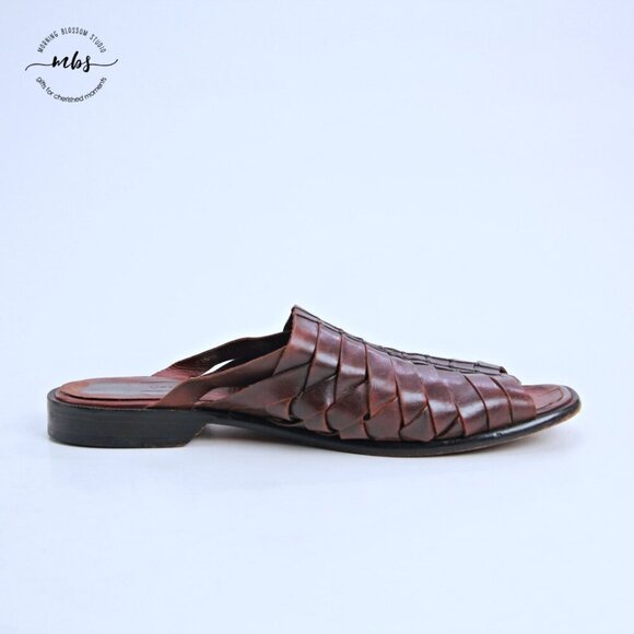 Cole Hann Woven Leather Slip On Sandals Brown‎ Men 13 main image 8